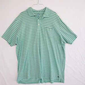 Peter Millar Polo Shirt Mens 2XL XXL Seaside Wash Golf Pocket Green Short Sleeve